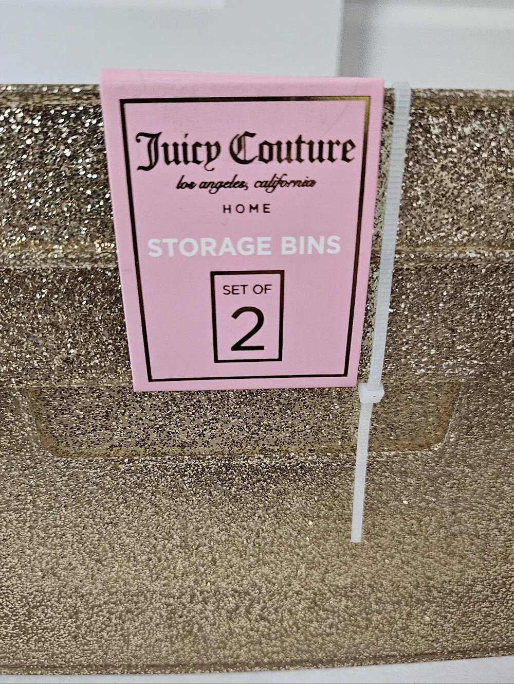 Juicy Couture NWT Set Of 2 Glitter Storage Bins - Picture 2 of 4